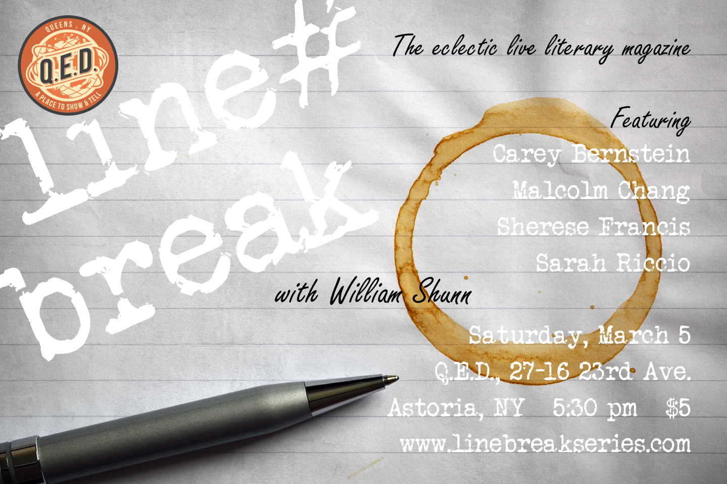 Coffee stained blank lined notepad paper background with copy sp